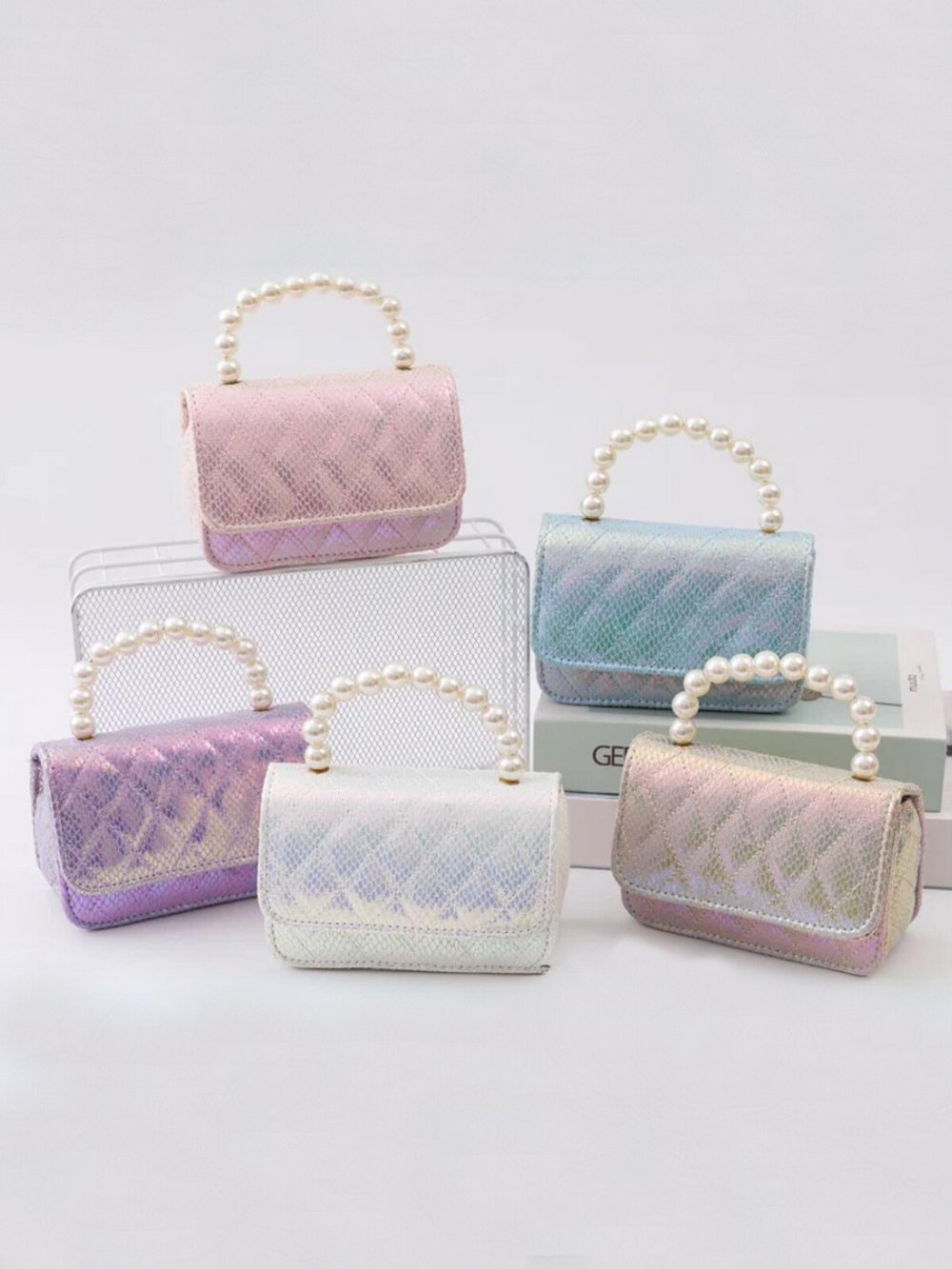 Sparkling Pearl Handle Crossbody Bag by Liv and Mia Mia Belle Girls
