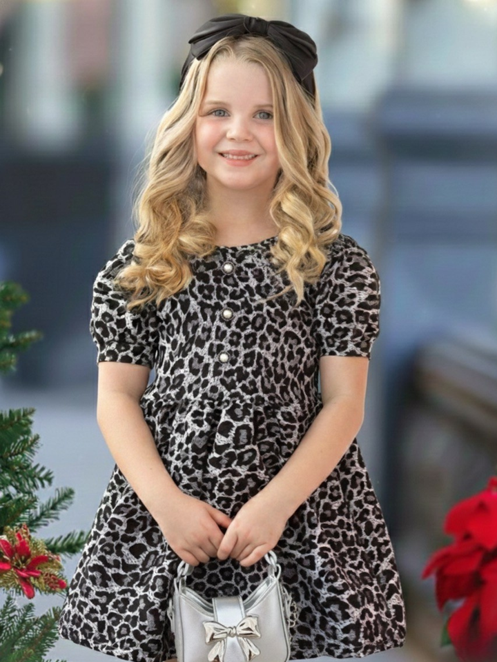 Wild About Style Cheetah Puff Sleeve Knit Dress