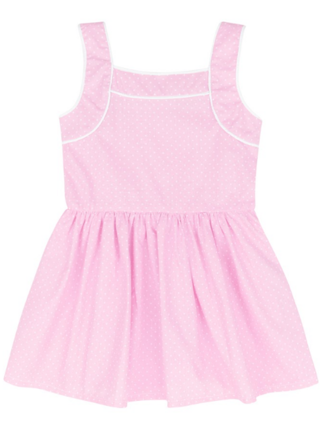 Kids Couture x Mia Belle Girls Pink Microdot Ruffle Dress Size 4/10