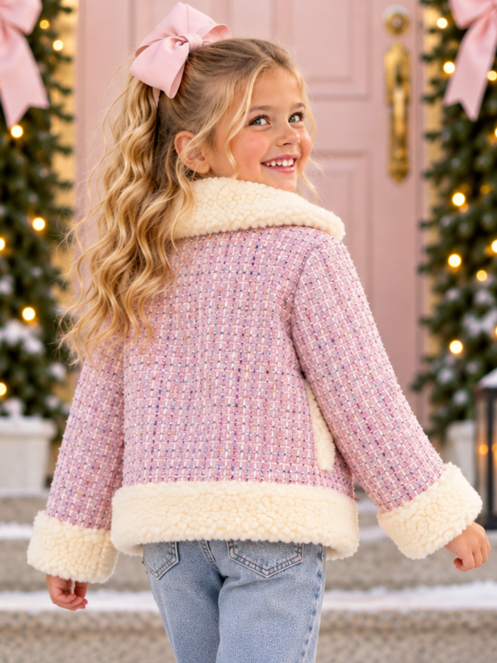 Luxe Blush Rainbow Tweed Jacket