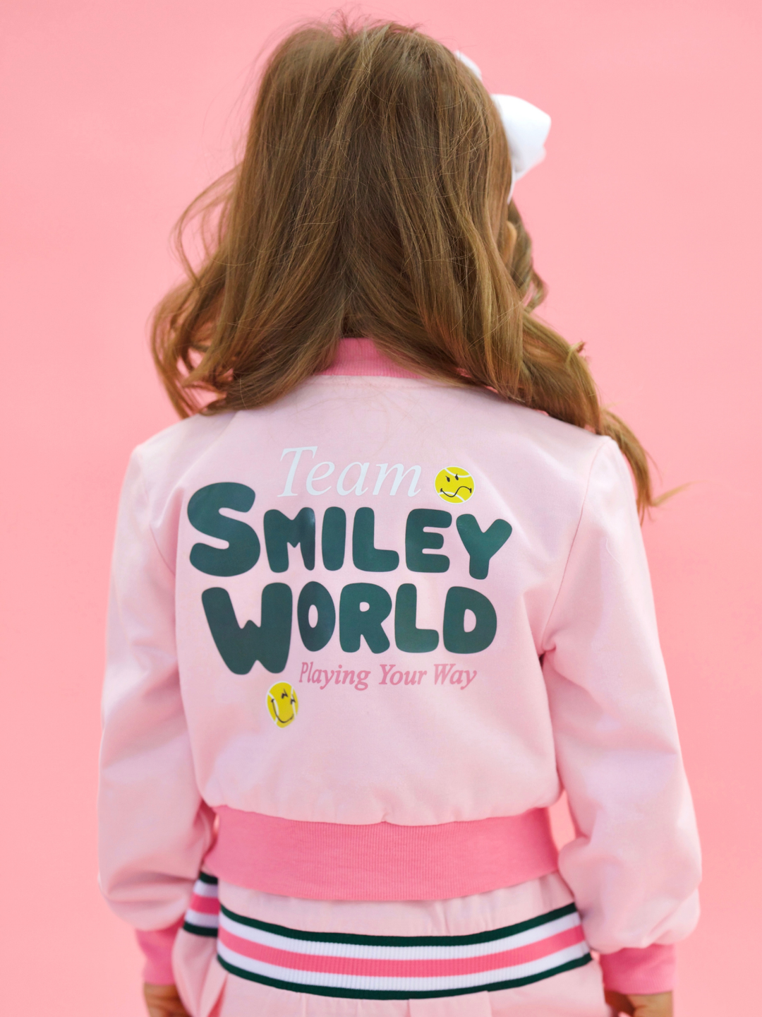 SmileyWorld Pink Sporty Bomber Jacket