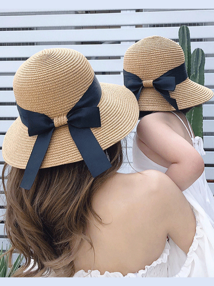 Mommy and Me Twin Style Ribbon Sun Hat Mia Belle Girls