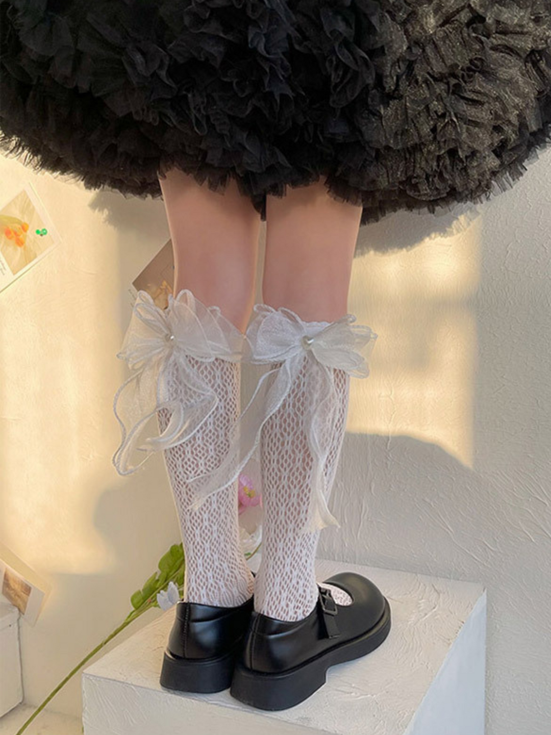 Mia Belle Girls Lace Bow Knee High Socks | Girls Accessories