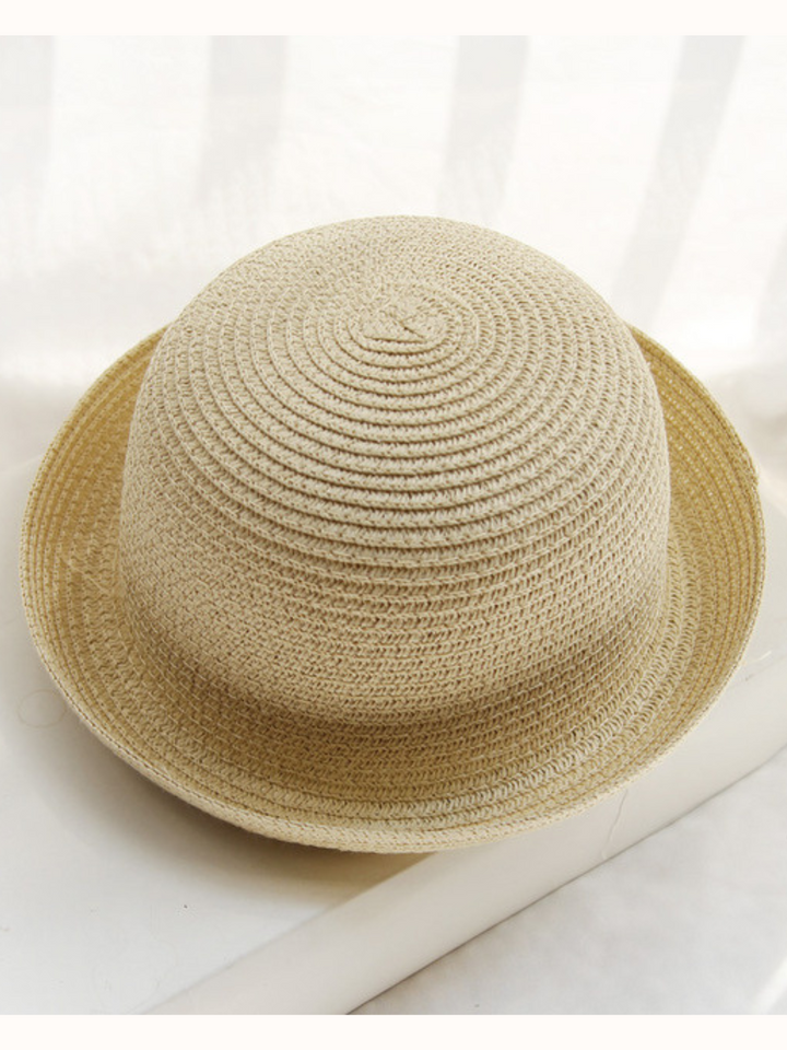 Runway-Ready Beige Bowler Hat Mia Belle Girls