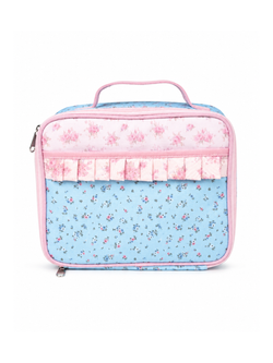 Blue Floral Quilted Insulated Lunch Bag