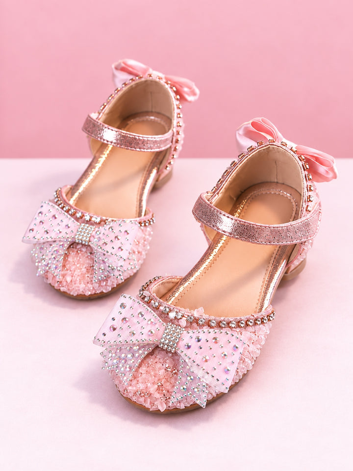 Jeweled Princess Ankle Strap Flats By Liv and Mia