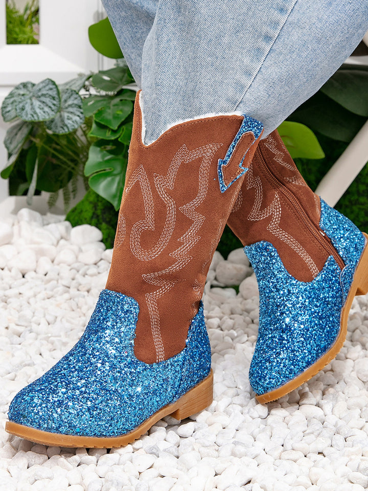 Western Mid-Calf Sparkle Cowgirl Boots