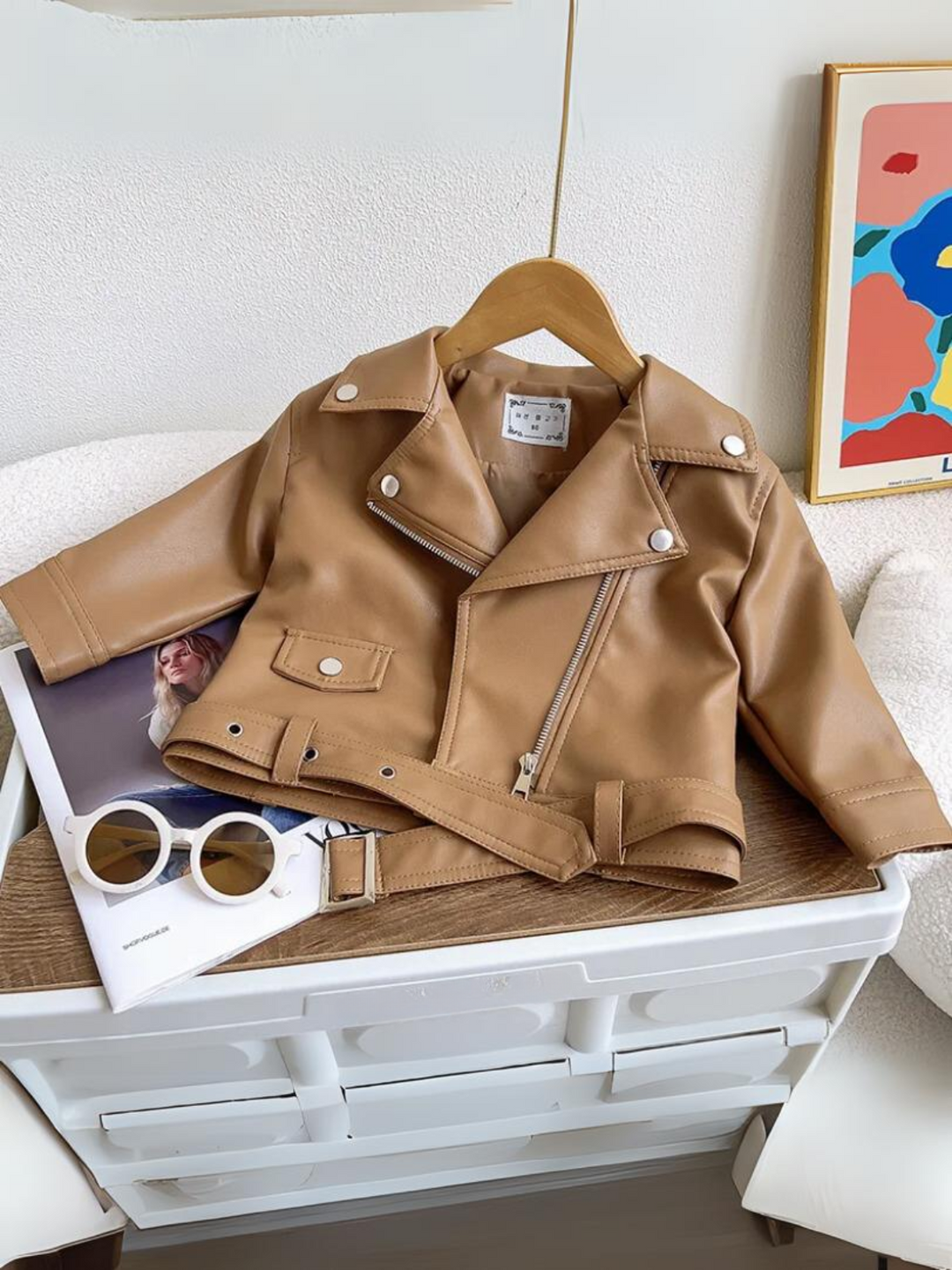 Girls Trendy Faux Leather Biker Jacket Mia Belle Girls