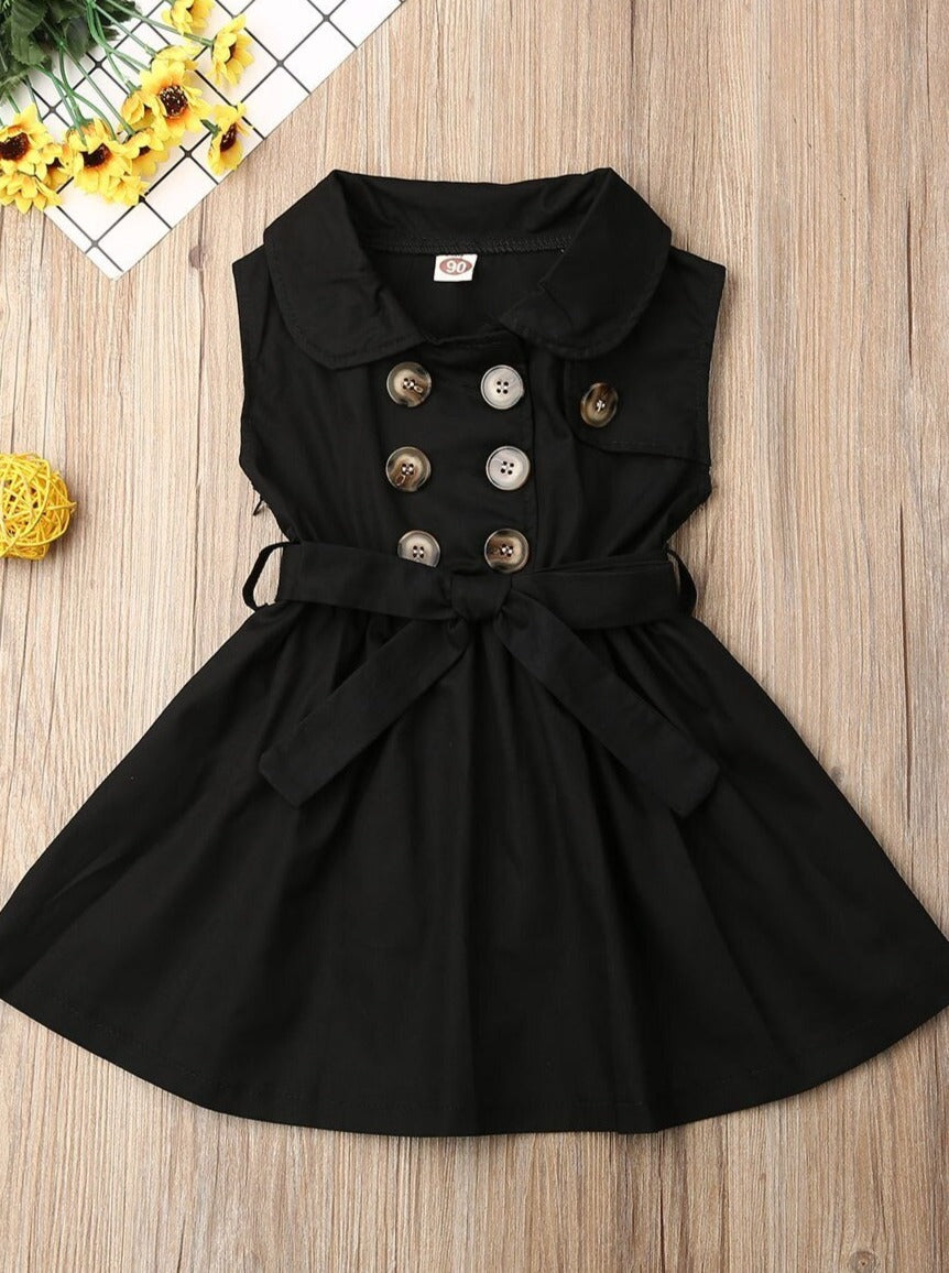 How Timeless Belted Trench Dress - Mia Belle Girls