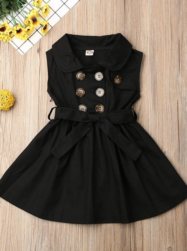 How Timeless Belted Trench Dress - Mia Belle Girls
