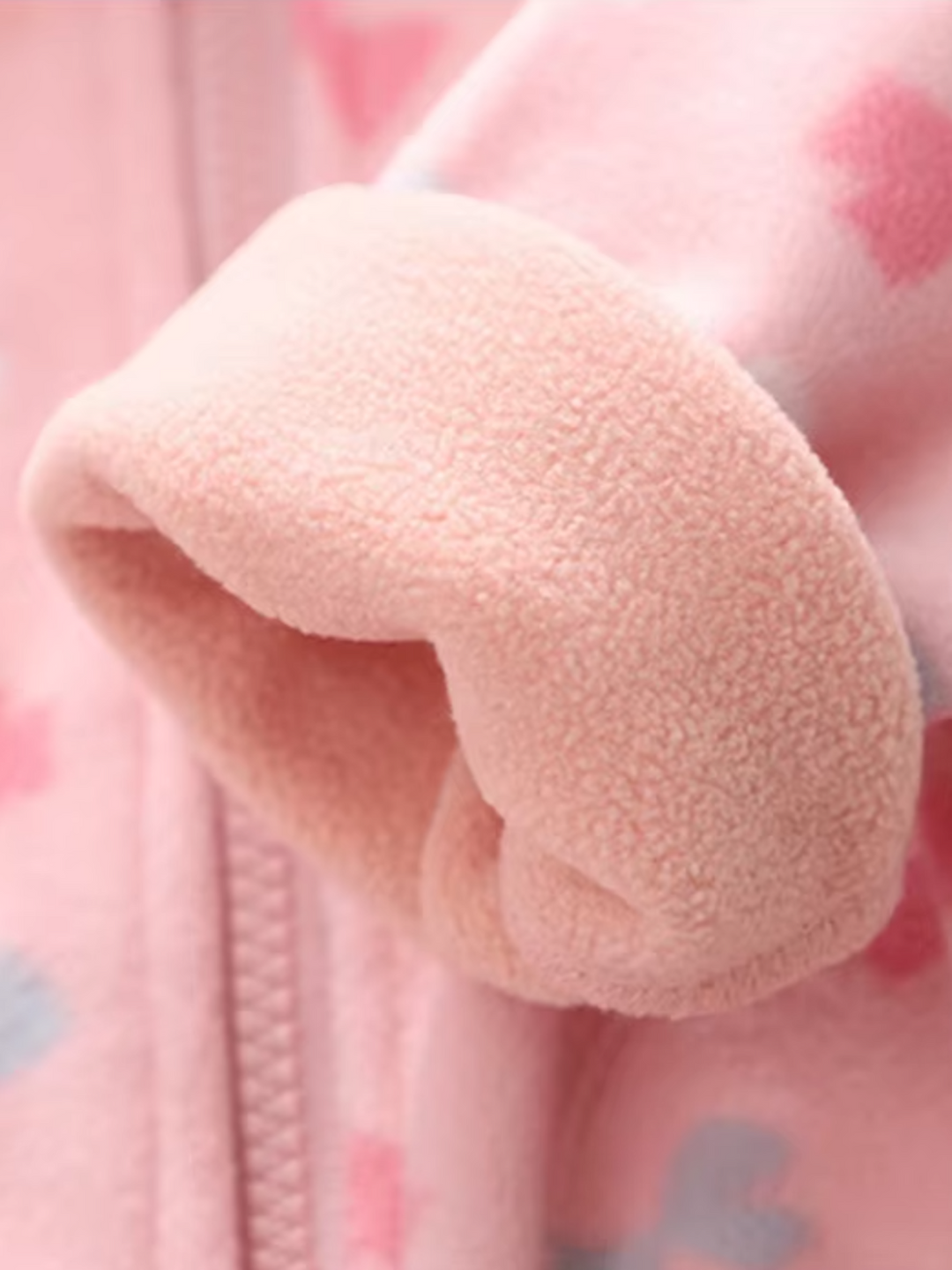 Whimsically Warm Bow Print Fleece Zip-Up Jacket Mia Belle Girls