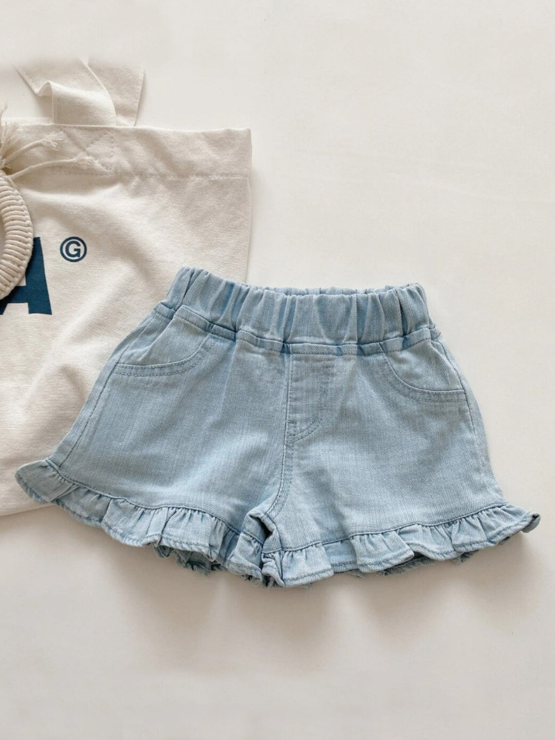 It’s A Lovely Day Ruffle Denim Shorts Mia Belle Girls