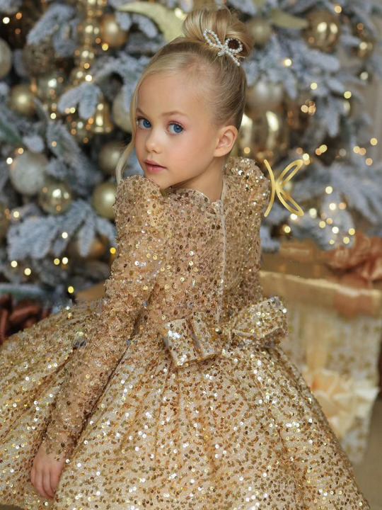 little girl gold dress Dolce Gabbana Baby Girl Gold Jacquard Eid Holiday Party Dress