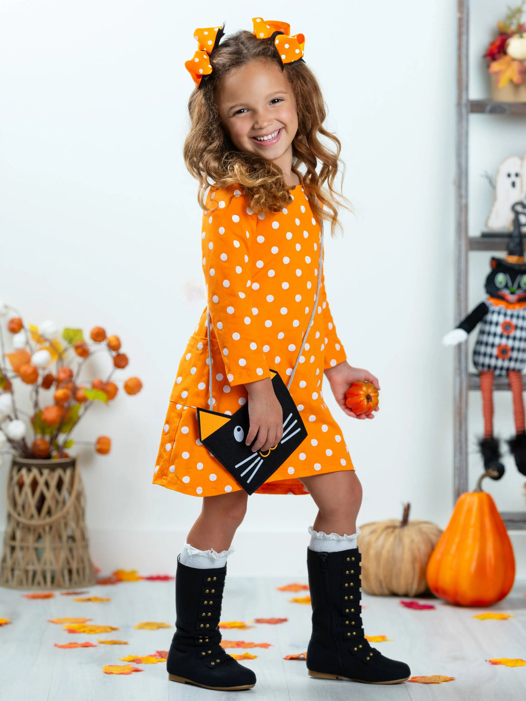 Precious Polka Dot Pocket Dress and Purse Set Mia Belle Girls