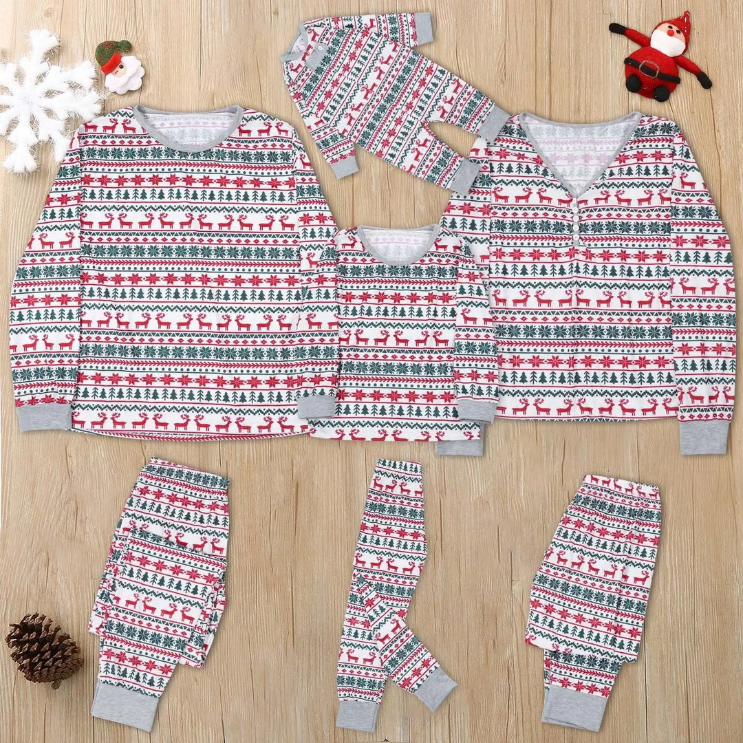 Family Style Winter Reindeer Pajamas Mia Belle Girls