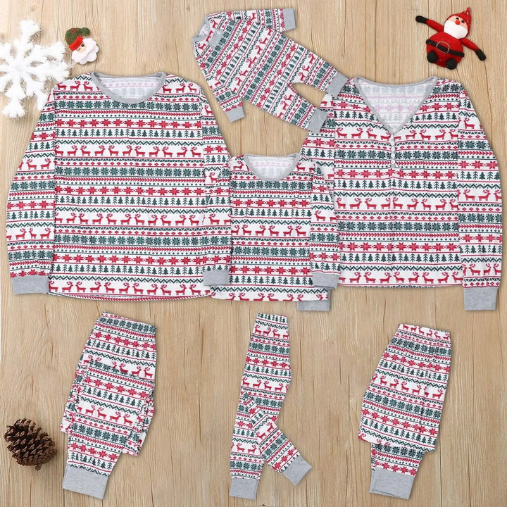 Family Style Winter Reindeer Pajamas Mia Belle Girls