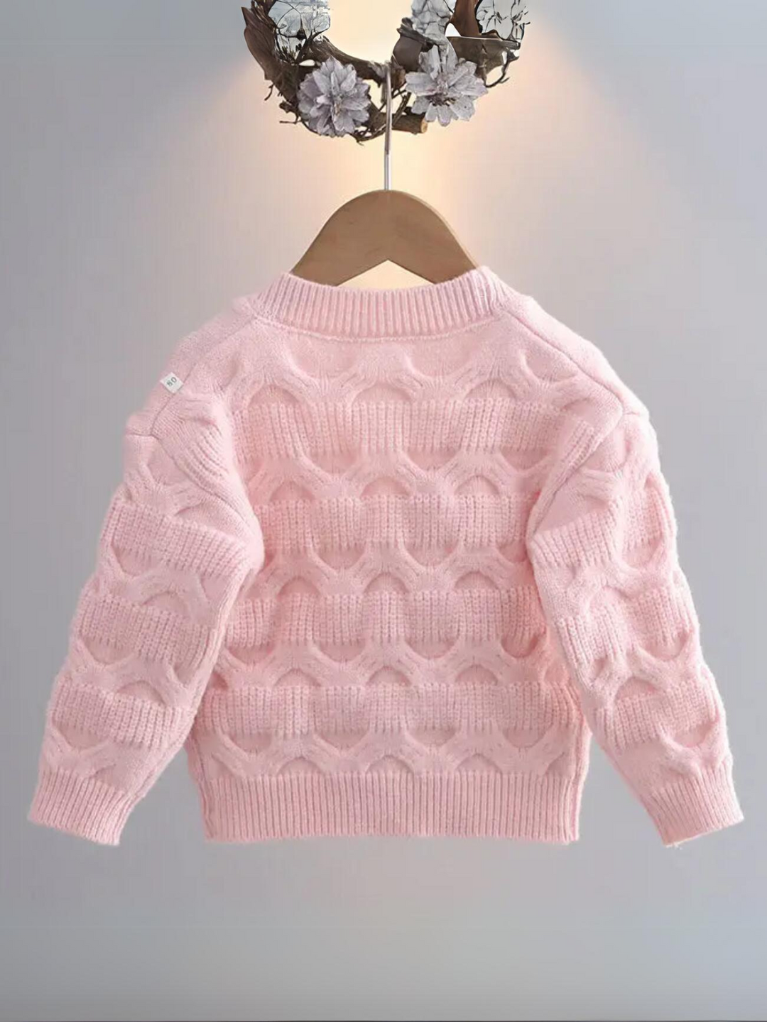 Girls Floral Button-Up Cardigan with Adorable 3D Flower Details and Heart-Shaped Buttons Mia Belle Girls