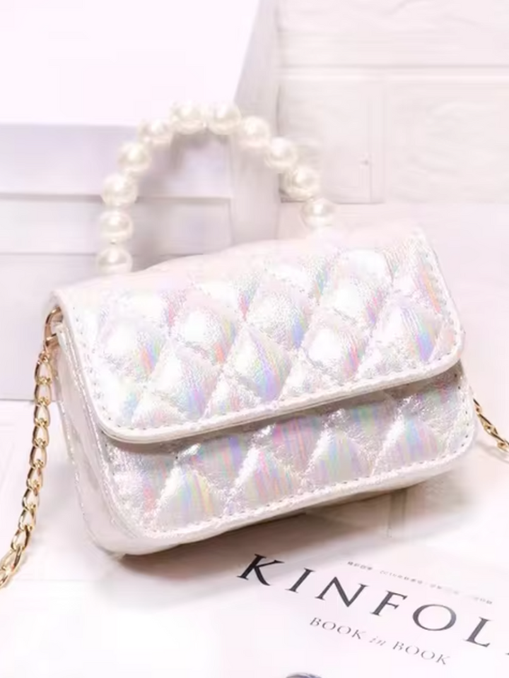 Sparkling Pearl Handle Crossbody Bag by Liv and Mia Mia Belle Girls