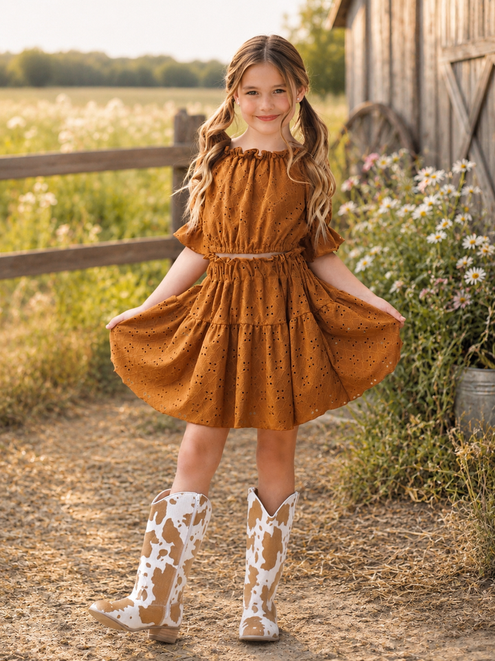 Boho Charm Smocked Top and Skirt Set