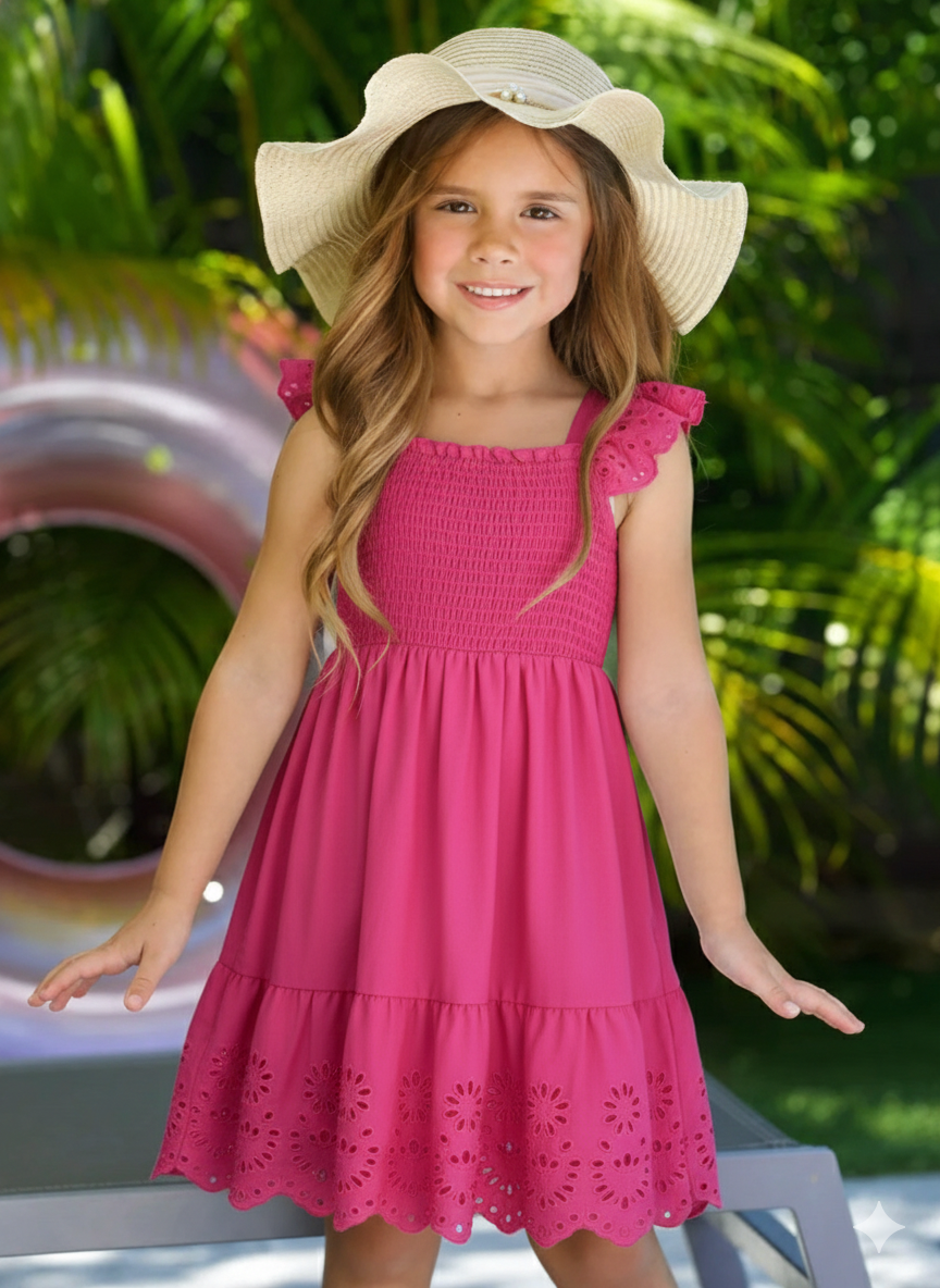 Girls Everyday Eyelet Smocked Dress Mia Belle Girls
