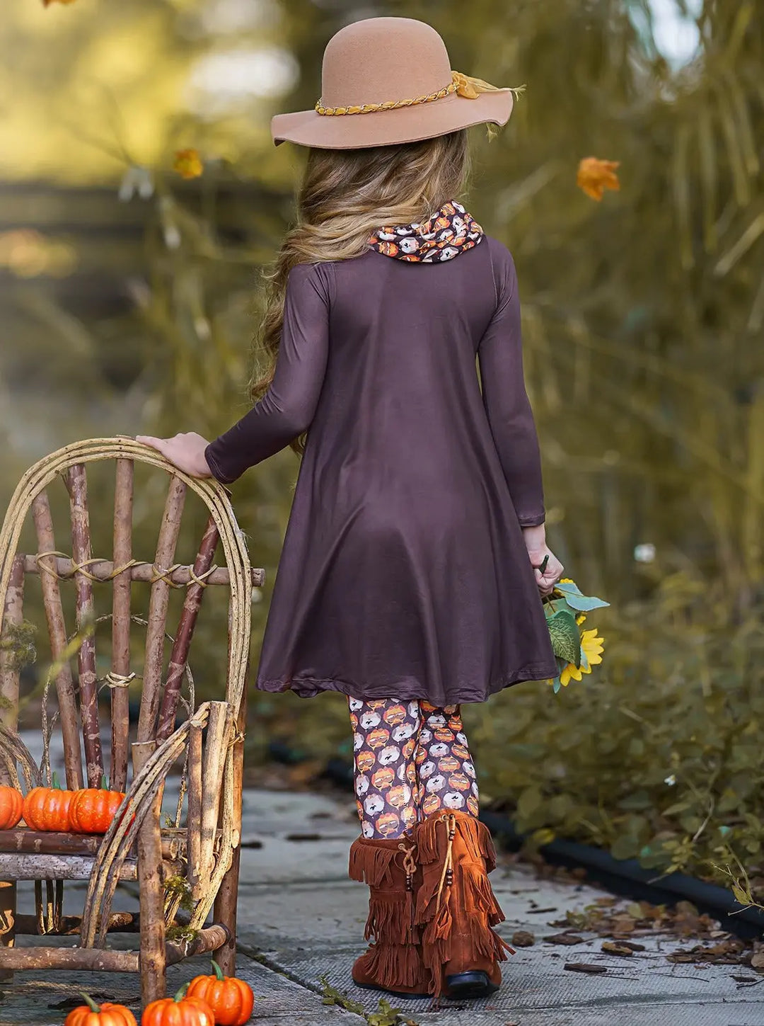 Toddler Fall Outfits | Girls Slouch Pocket Tunic, Legging & Scarf Set