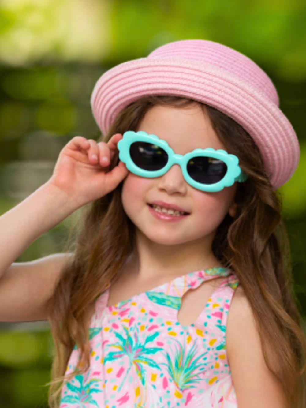 Aqua Sunny Petals Retro Sunglasses Mia Belle Girls