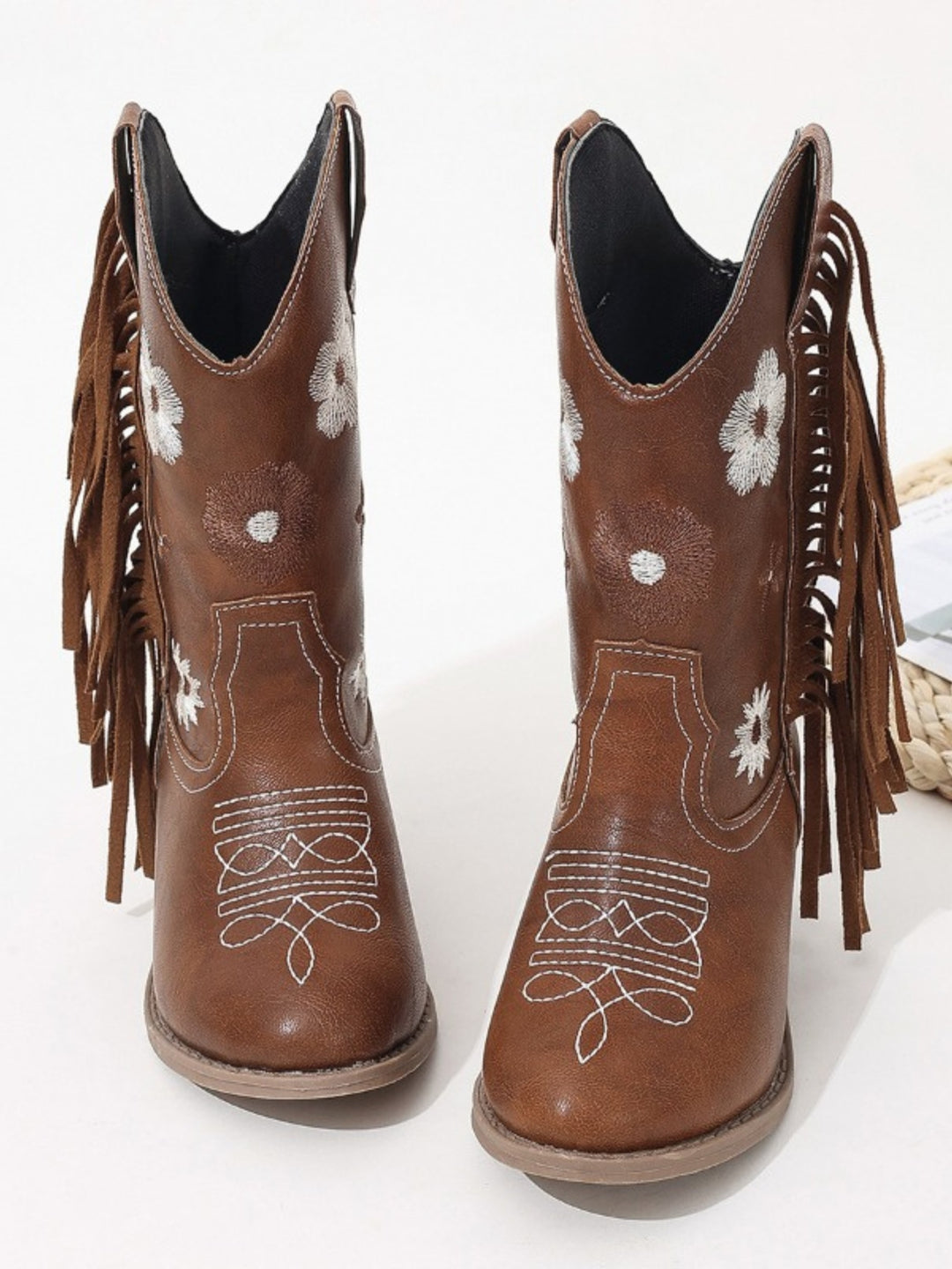 Girls Floral Embroidered Cowboy Boots