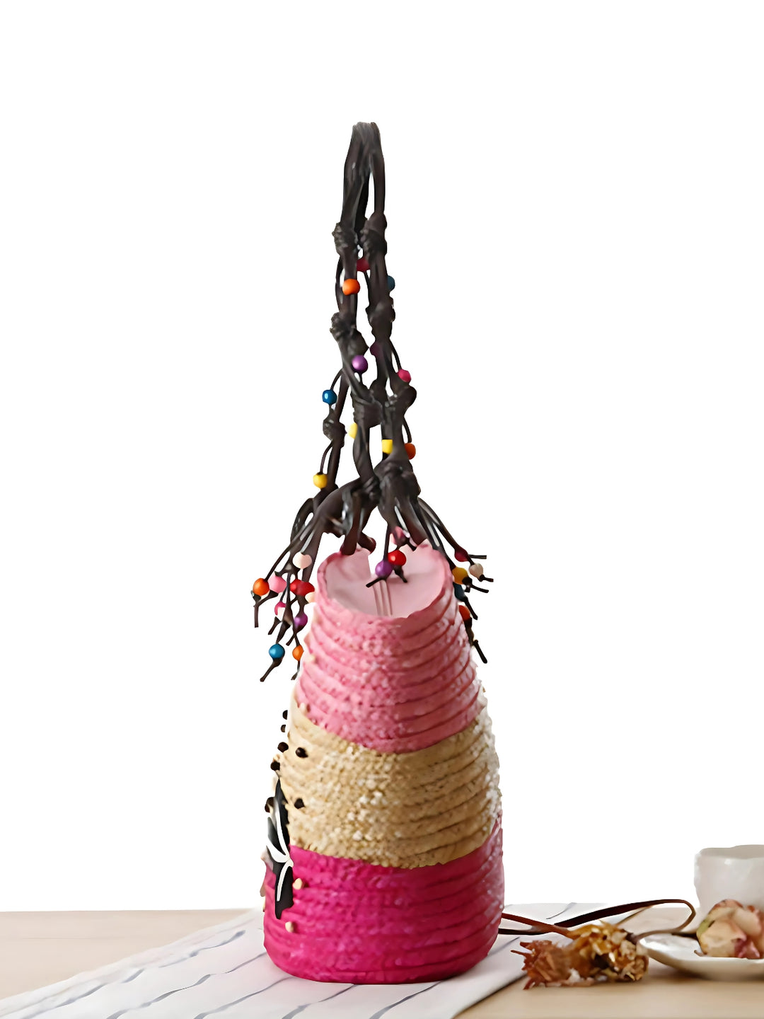 Starfish Embroidered Straw Beach Bag