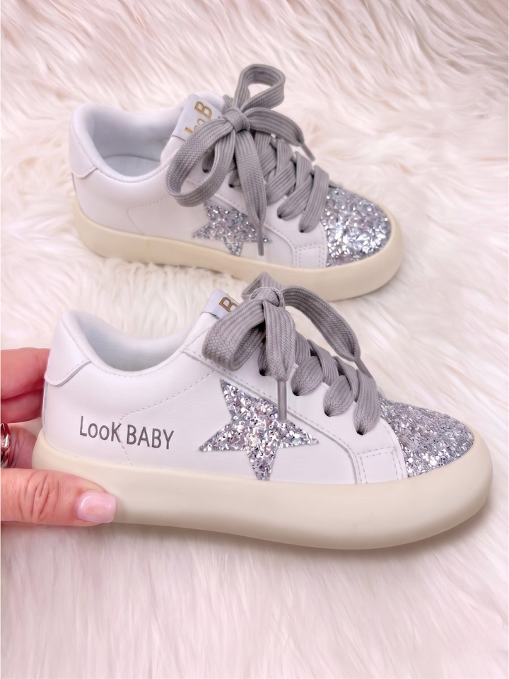 Starlight Sparkle Glitter Star Sneakers Mia Belle Girls