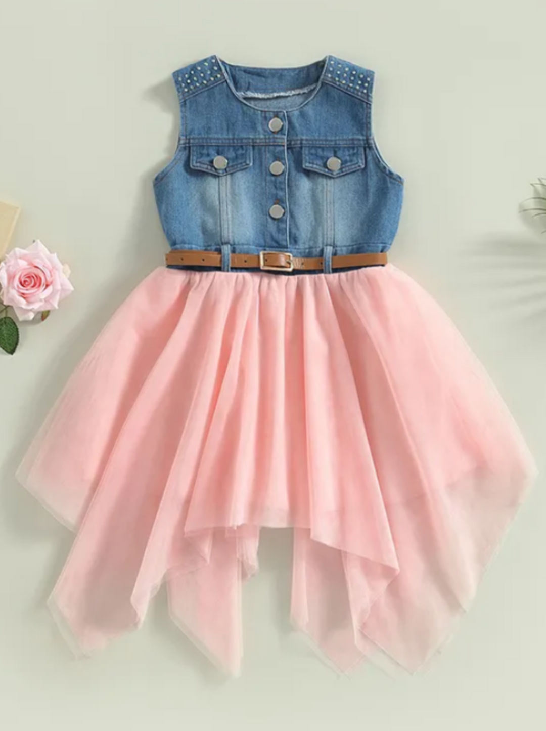 denim and tutu dress Business in front, Party in the back Denim and Tulle SET 3XL / SKIRT SET