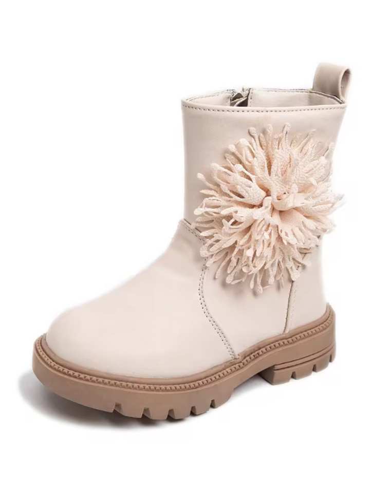Girls Cute Non-slip Boots with Flower and Side Zipper By Liv and Mia Mia Belle Girls