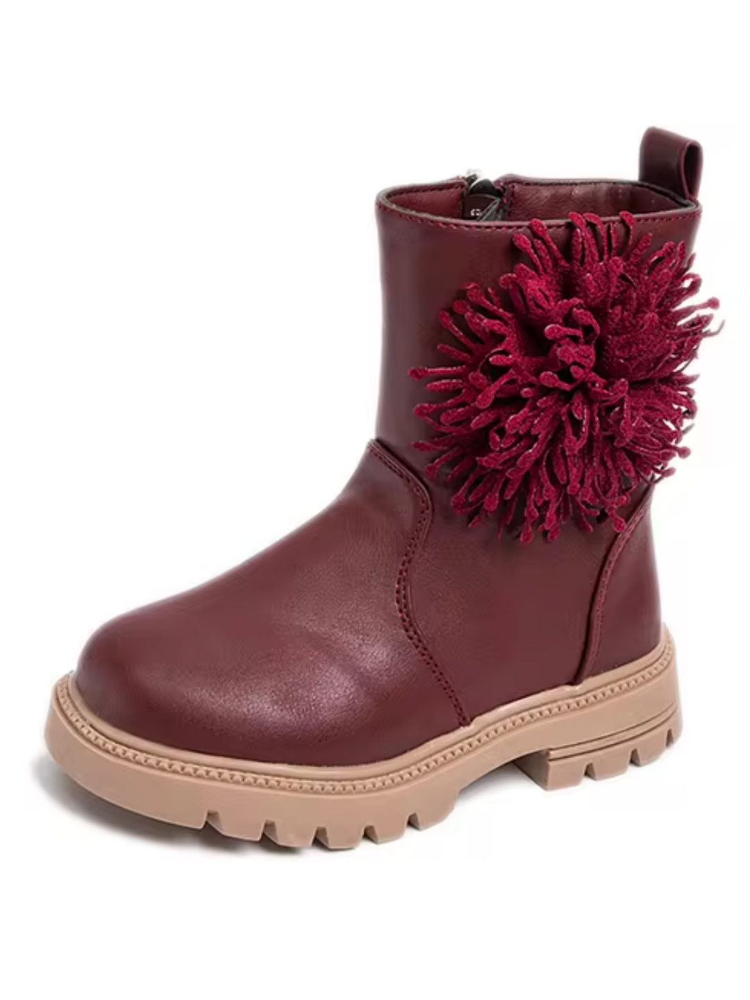 Girls Cute Non-slip Boots with Flower and Side Zipper By Liv and Mia Mia Belle Girls