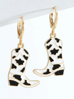 Girls Cowboy Boot Charm Earrings