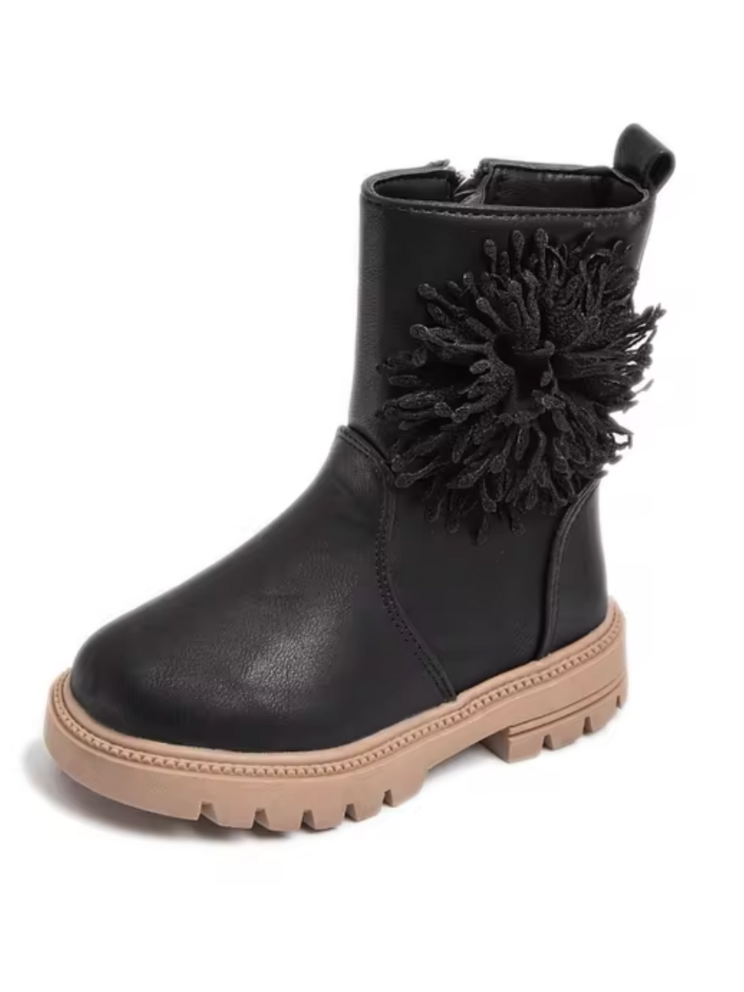 Girls Cute Non-slip Boots with Flower and Side Zipper By Liv and Mia Mia Belle Girls