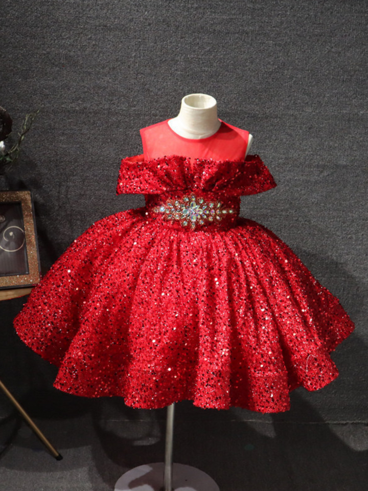 Sparkling Diamond Sequin Special Occasion Dress Mia Belle Girls
