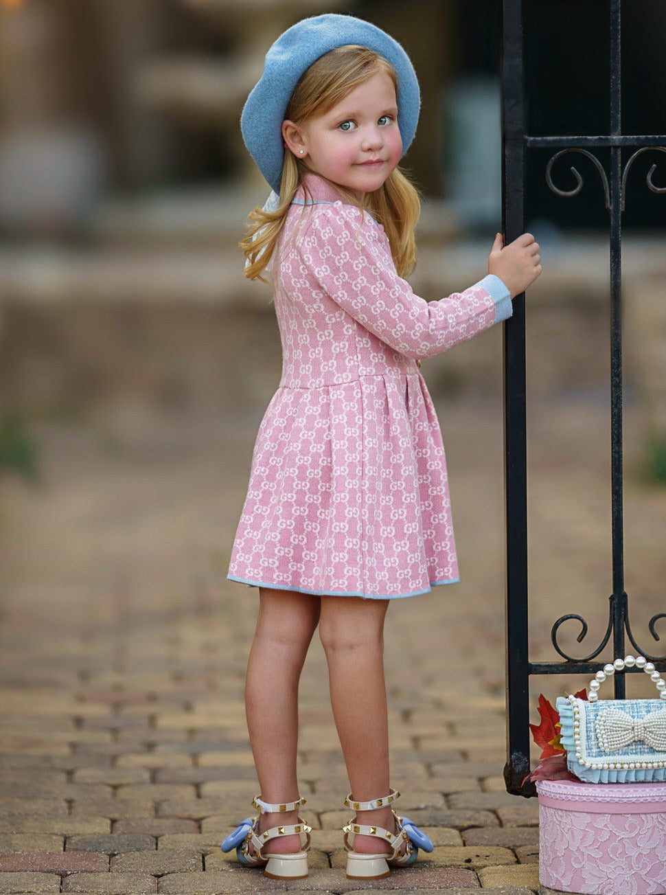 My Little Model Pink Monogram Dress Pink / 5Y