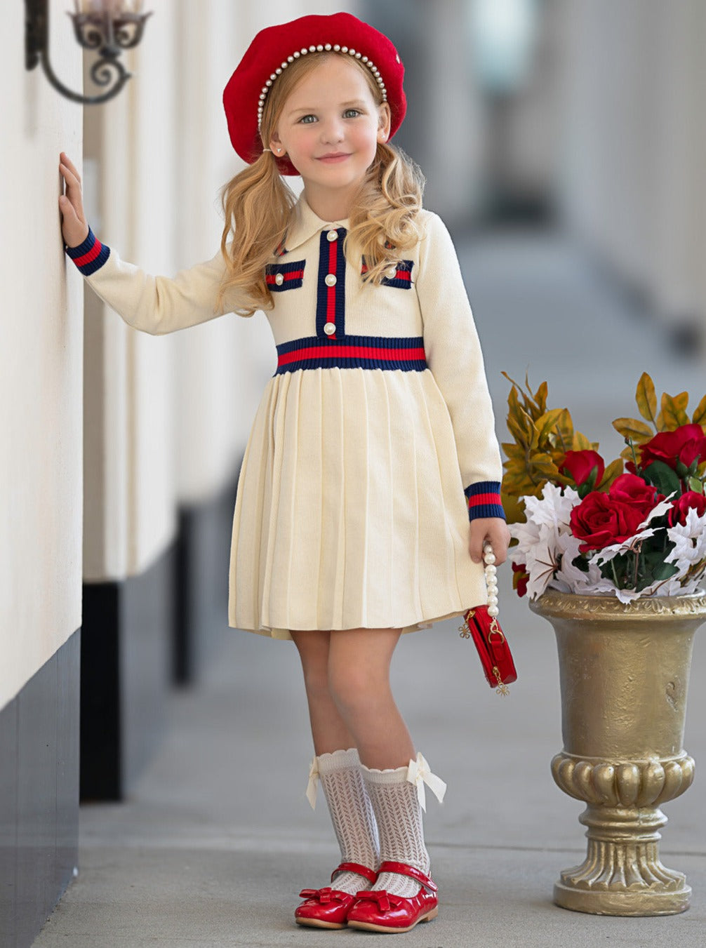 Ready and Preppy Knit Sweater Dress Mia Belle Girls