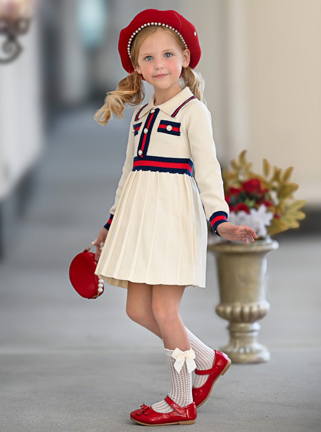 Ready and Preppy Knit Sweater Dress Mia Belle Girls