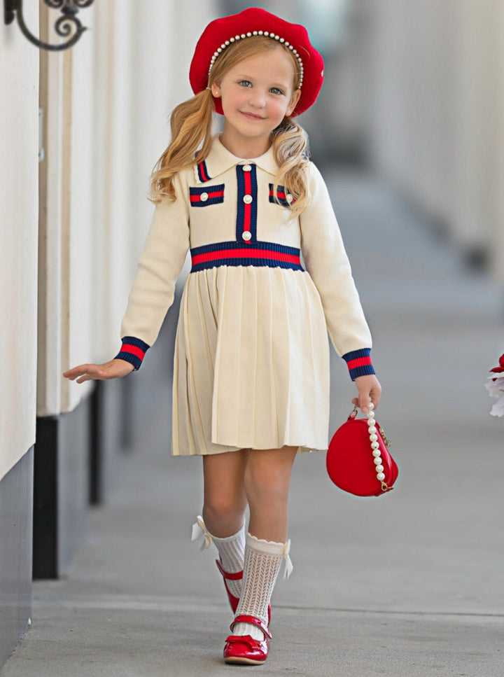 Ready and Preppy Knit Sweater Dress Mia Belle Girls