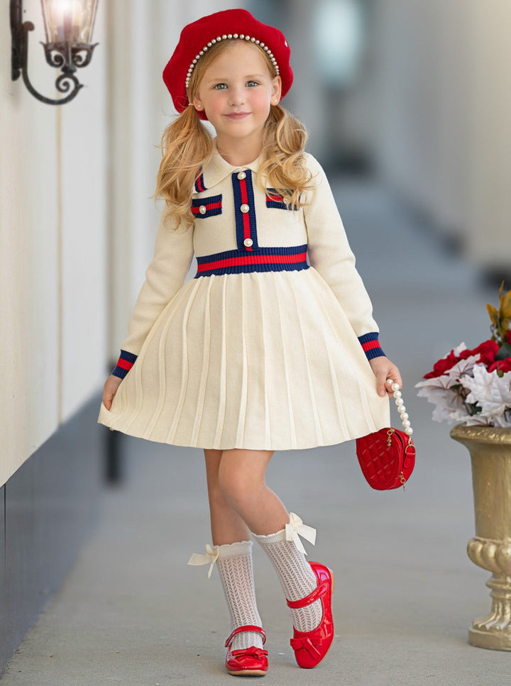 Ready and Preppy Knit Sweater Dress Mia Belle Girls
