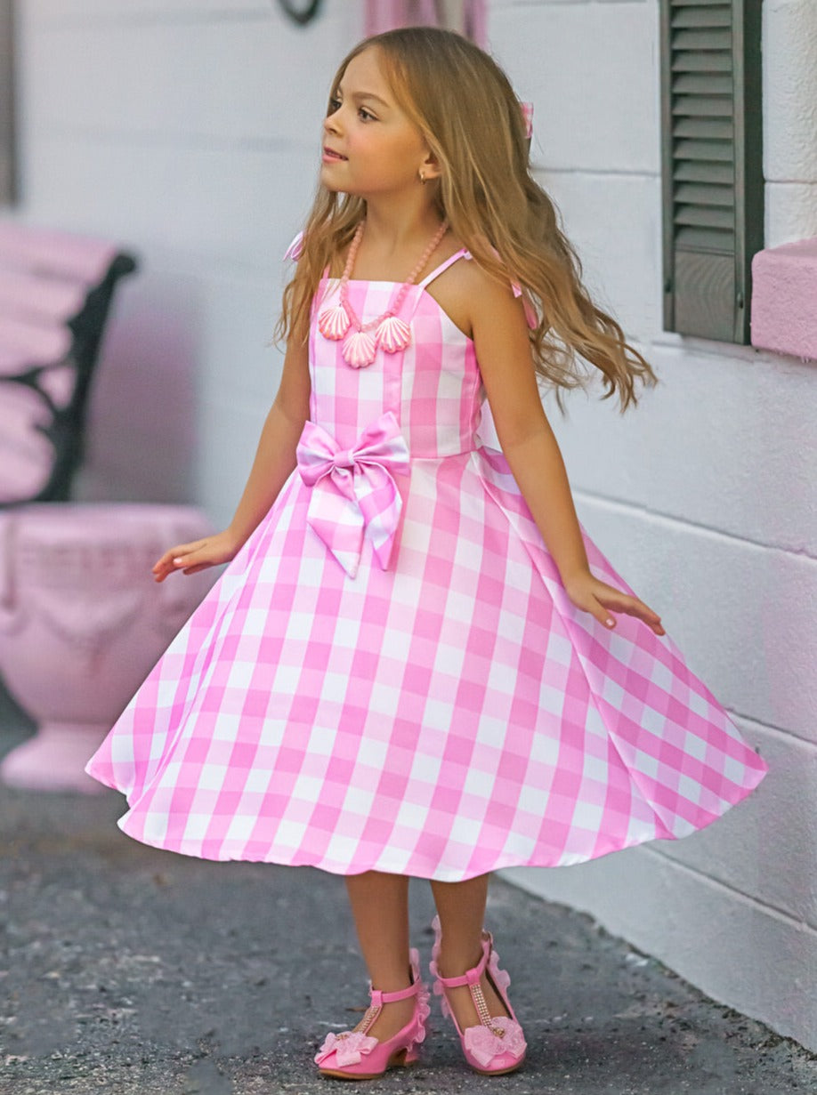 pink gingham dress barbie costume A Leading Role x Mattel Barbie Pink Gingham Premium Adult Dress Up