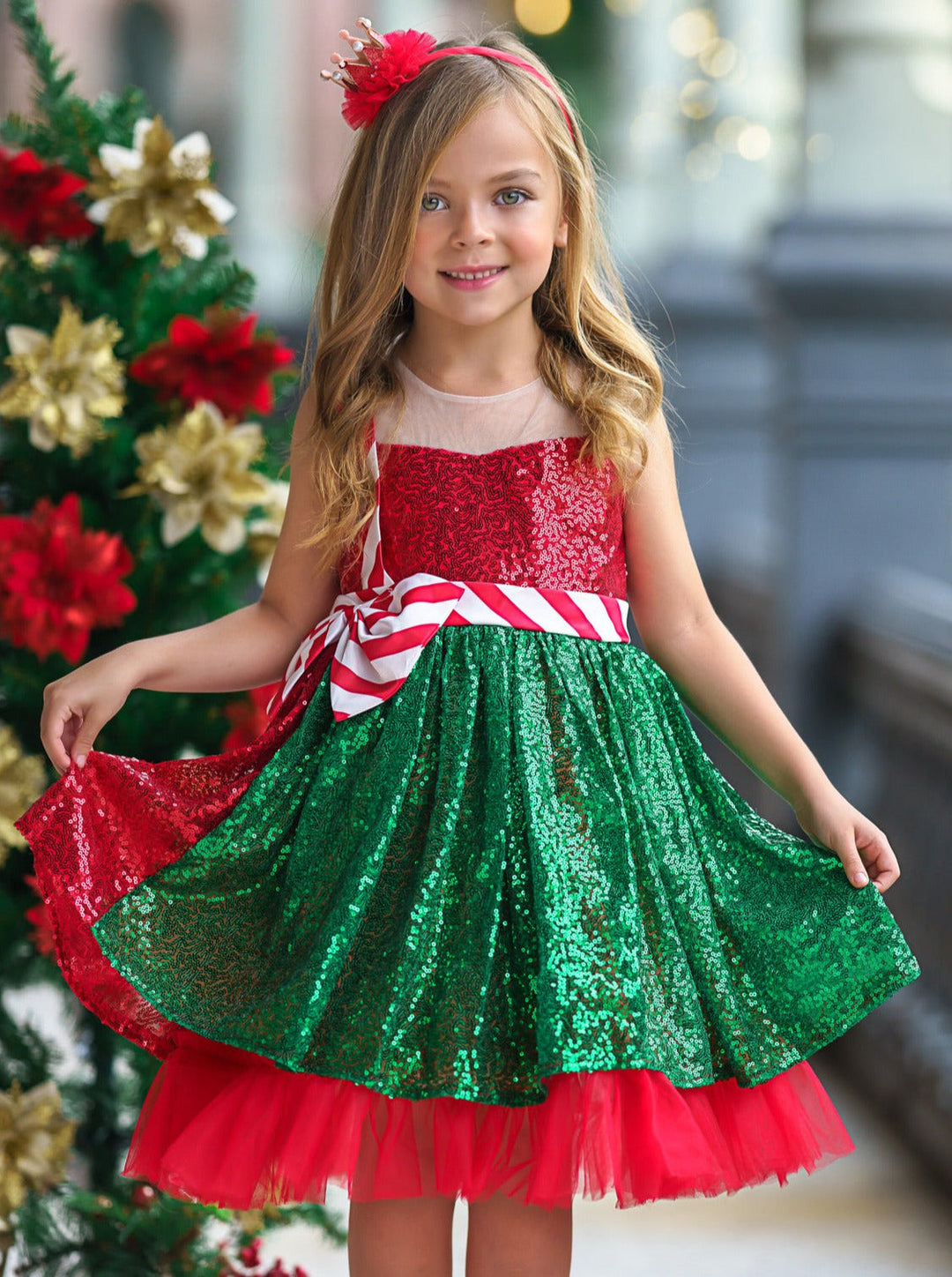 Holiday Magic Sequined Christmas Dress – Mia Belle Girls Holiday Magic Sequined Christmas Dress – Mia Belle Girls
