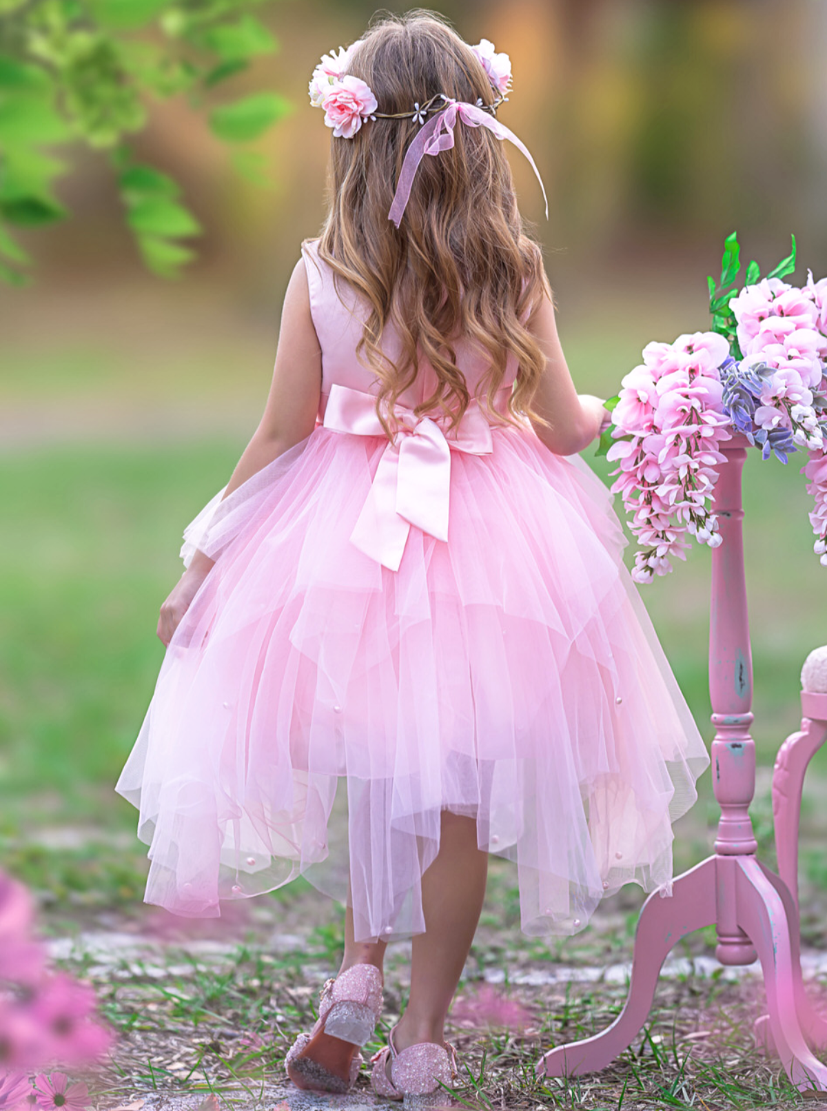 Sparkles and Twirls Pastel Pink Party Dress Pink / 10Y