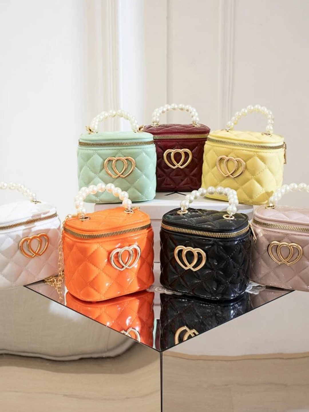 Heart Patent Bucket Handbag Mia Belle Girls