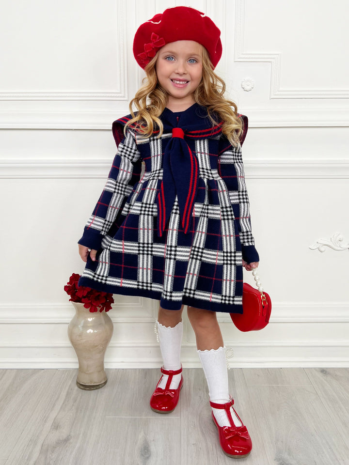 Adorable Plaid Sailor Collar Dress Mia Belle Girls