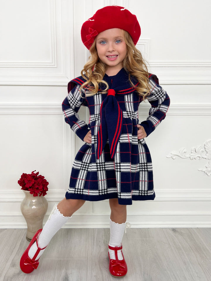 Adorable Plaid Sailor Collar Dress Mia Belle Girls