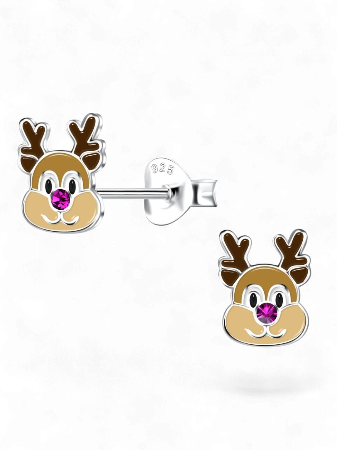 Sterling Silver Stud Earrings Reindeer