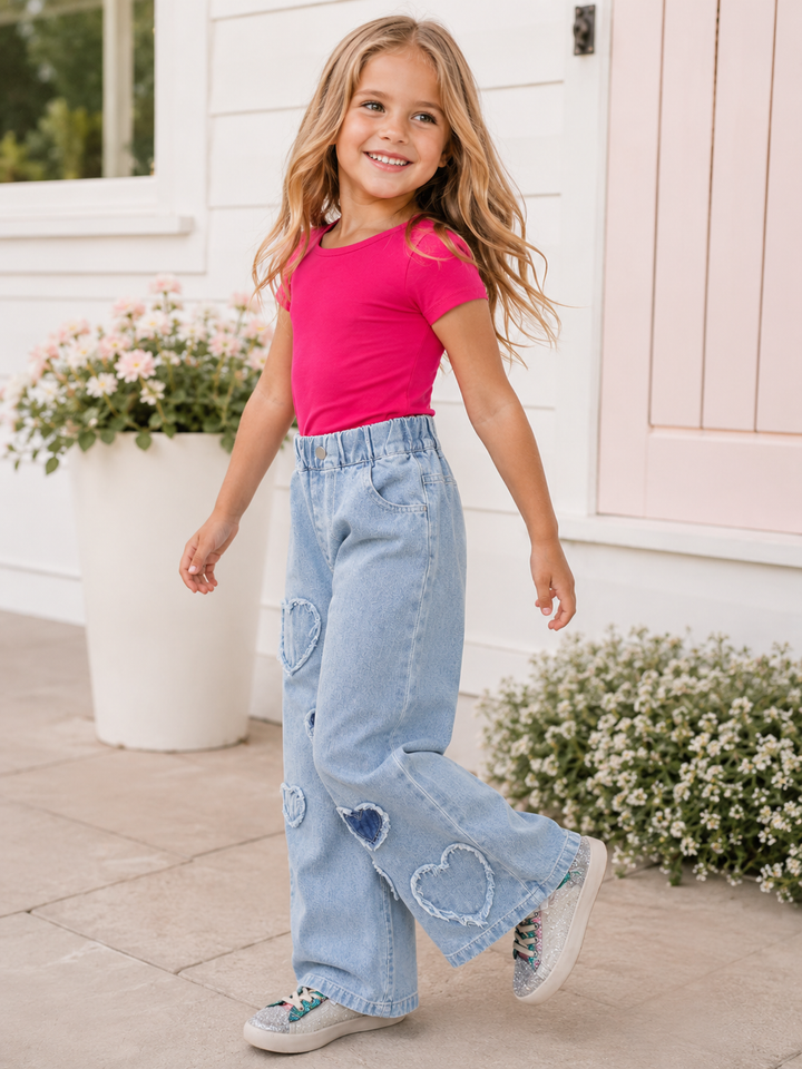 Girls Heart Patch Jeans