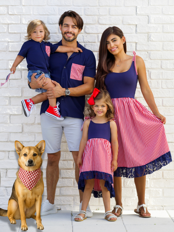 Women's Summer Plaid Ruffle Tie Dress