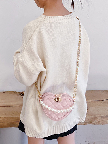 Pink Heart of Pearl Pink Crossbody Handbag Mia Belle Girls